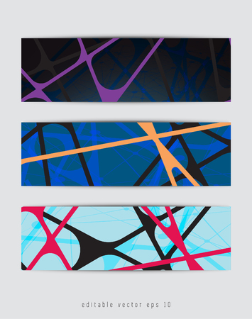Set of three abstract bannersのイラスト素材