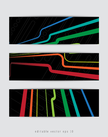 Set of three abstract bannersのイラスト素材