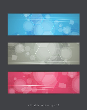 Abstract backgrounds with vector design elements. Banner setのイラスト素材