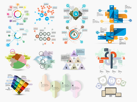 Collection of infographic vector design templatesのイラスト素材