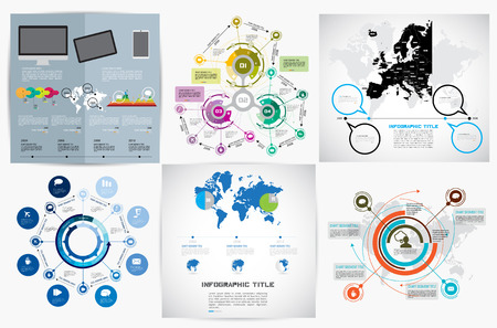 Collection of infographic vector design templatesのイラスト素材