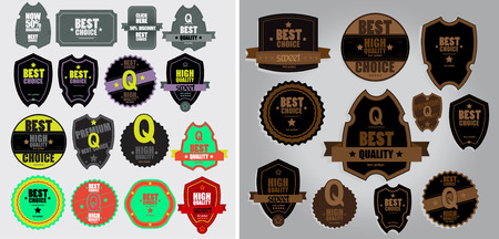 Labels set. Vector design elementsのイラスト素材