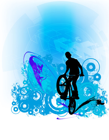 Vector image of BMX cyclistのイラスト素材