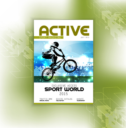 Layout magazine with cover, vectorのイラスト素材