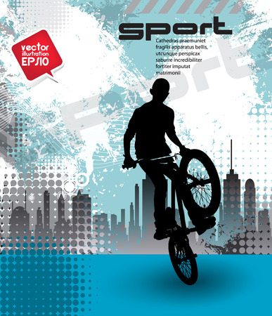 Vector of BMX cyclistのイラスト素材