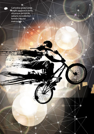Vector of BMX cyclistのイラスト素材