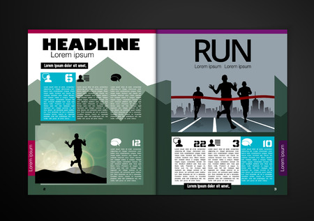 Sport magazine layout, vectorのイラスト素材