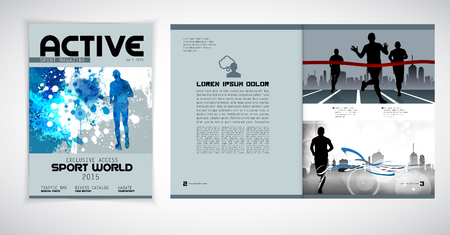 Sport magazine layout, vectorのイラスト素材