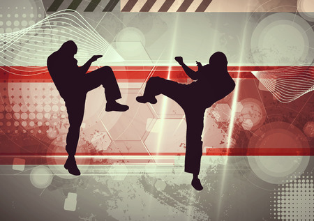 Karate illustration. Vintage styleの写真素材