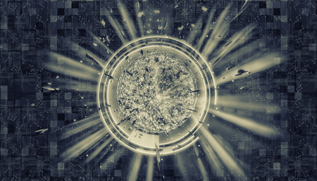 3D rendering, futuristic backgroundの写真素材