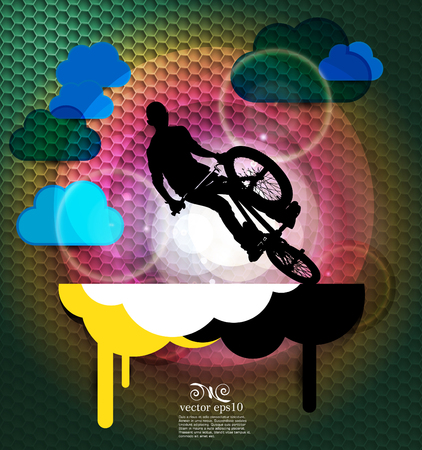 Vector image of BMX cyclistのイラスト素材