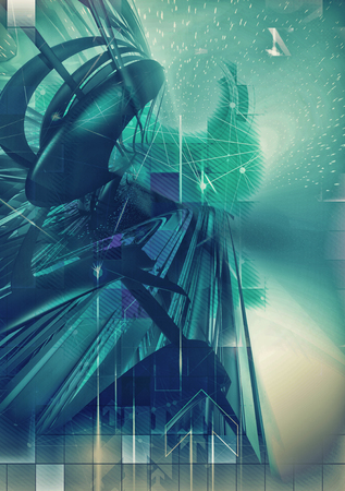 Technology Background. 3d renderingの写真素材