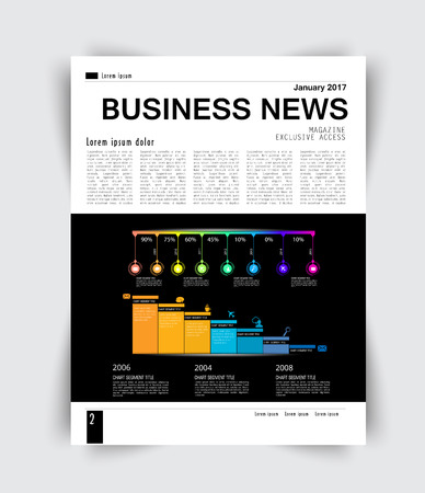 Layout business page for magazine, vectorのイラスト素材
