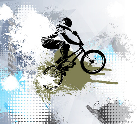 Cyclist in actionのイラスト素材