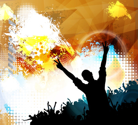 Concert, dancing people, vectorのイラスト素材