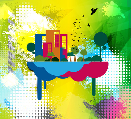 City buildings, vector illustrationのイラスト素材