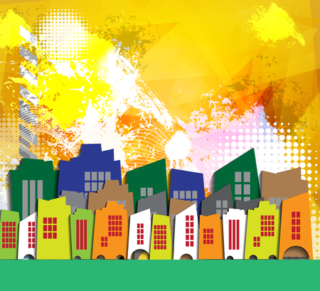 City buildings, vector illustrationのイラスト素材