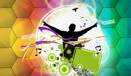 Dancing people vector background for music poster or bannerのイラスト素材