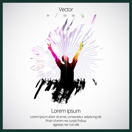 Dancing people, clubbing posterのイラスト素材