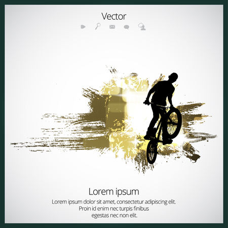 BMX trick rider, sport backgroundのイラスト素材