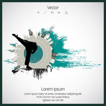 karate kickのイラスト素材