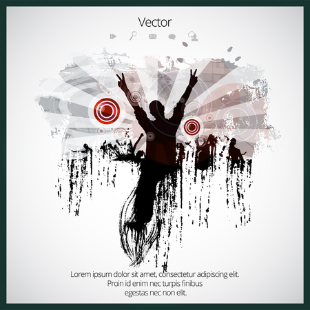 Silhouette of dancing peopleのイラスト素材