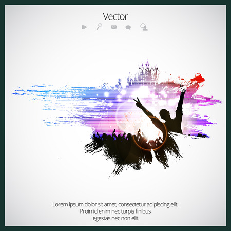 Silhouette of dancing peopleのイラスト素材