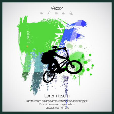 Silhouette of bicycle jumperのイラスト素材