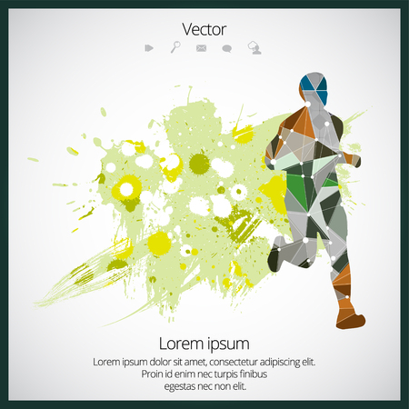 Silhouette of marathon runnerのイラスト素材