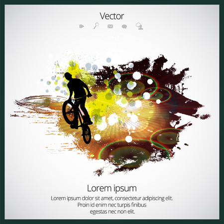 Silhouette of bicycle jumper.のイラスト素材