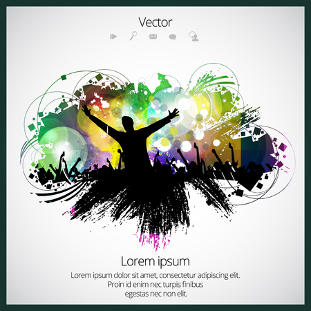 Silhouette of dancing people.のイラスト素材