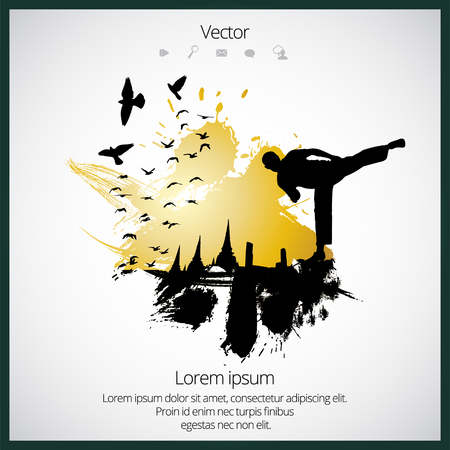 Karate kick.のイラスト素材