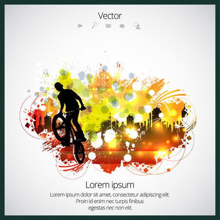 Silhouette of bicycle jumperのイラスト素材