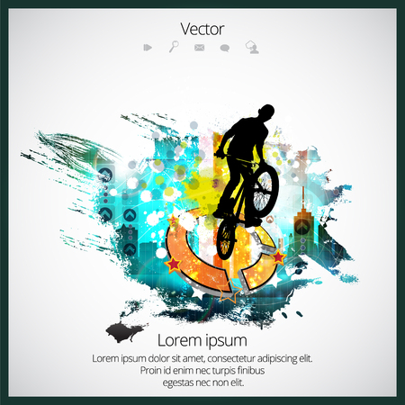 Silhouette of bicycle jumperのイラスト素材