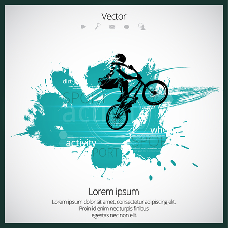 Silhouette of bicycle jumperのイラスト素材