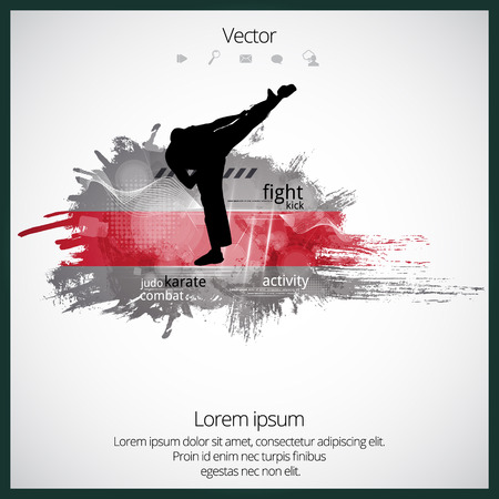 Karate kick, vectorのイラスト素材