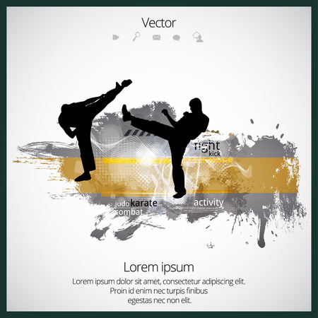 Karate kick, vectorのイラスト素材
