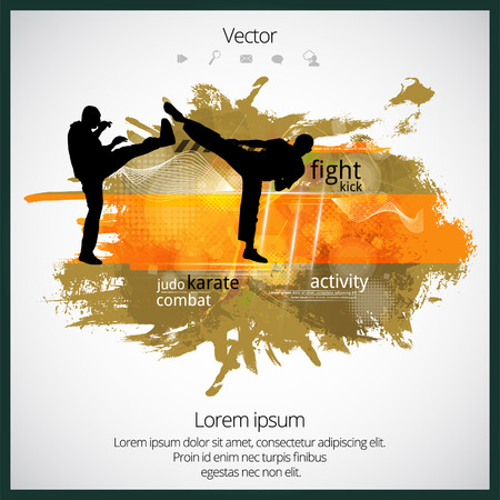 Karate kick, vectorのイラスト素材