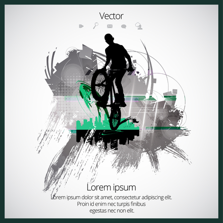 Silhouette of bicycle jumperのイラスト素材