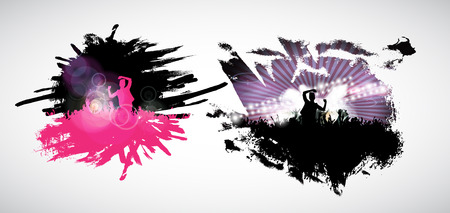Dancing people, party backgroundのイラスト素材