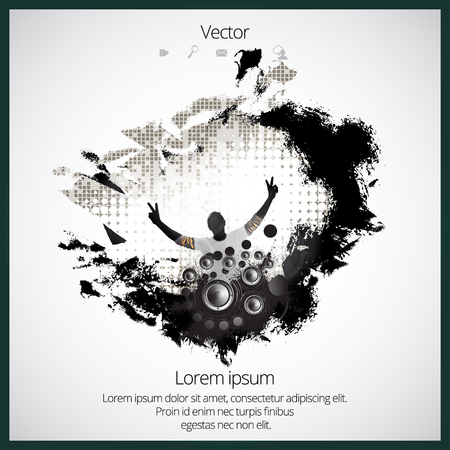 Silhouette of dancing peopleのイラスト素材