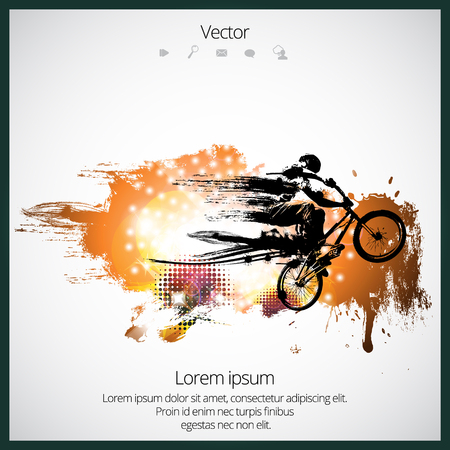 Silhouette of bicycle jumperのイラスト素材