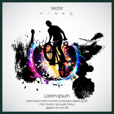 Silhouette of bicycle jumperのイラスト素材