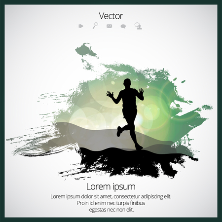 Silhouette of marathon runnerのイラスト素材