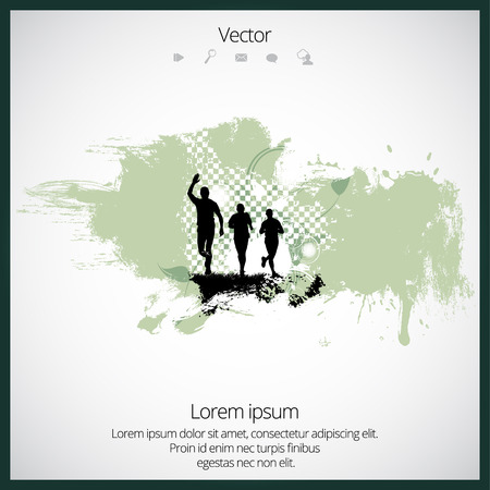 Silhouette of marathon runnerのイラスト素材