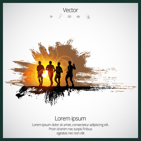 Silhouette of marathon runnerのイラスト素材