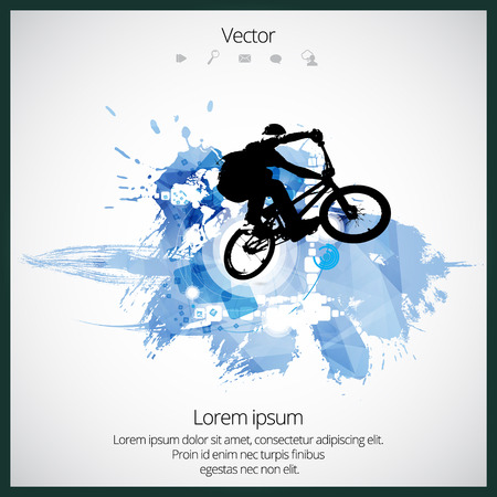Silhouette of bicycle jumperのイラスト素材