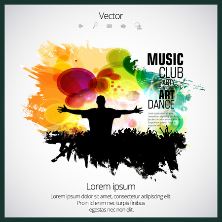 Silhouette of dancing peopleのイラスト素材