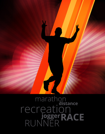 Marathon runner, vectorのイラスト素材