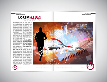 Sport magazine layout, vectorのイラスト素材